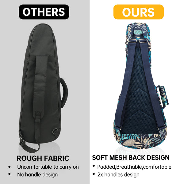 26" Tenor Summer Tropical Leaves Print Ukulele Sling Gig Bag Sling Bag (BLUE MULTI COLORS)