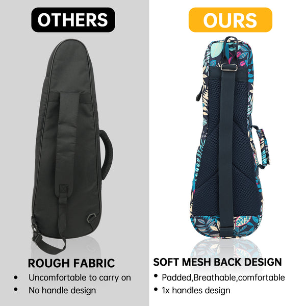 21" Soprano Summer Tropical Leaves Print Ukulele Sling Gig Bag Sling Bag (BLUE MULTI COLORS)