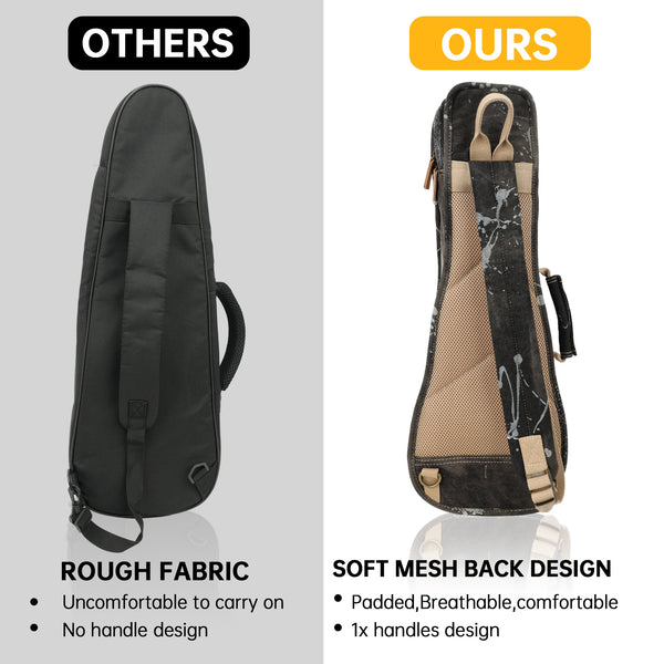 21" Soprano Splash Paint Denim Custom Fit Stylish Ukulele Gig Bag (BLACK)