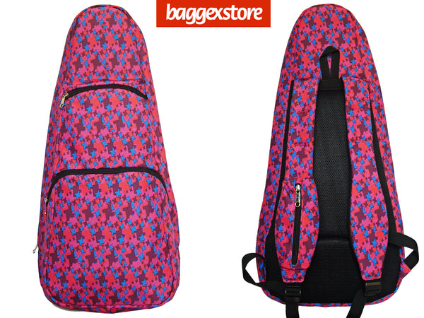 21" Soprano Pattern Print Ukulele Sling Gig Bag (BLUE / RED STARS)