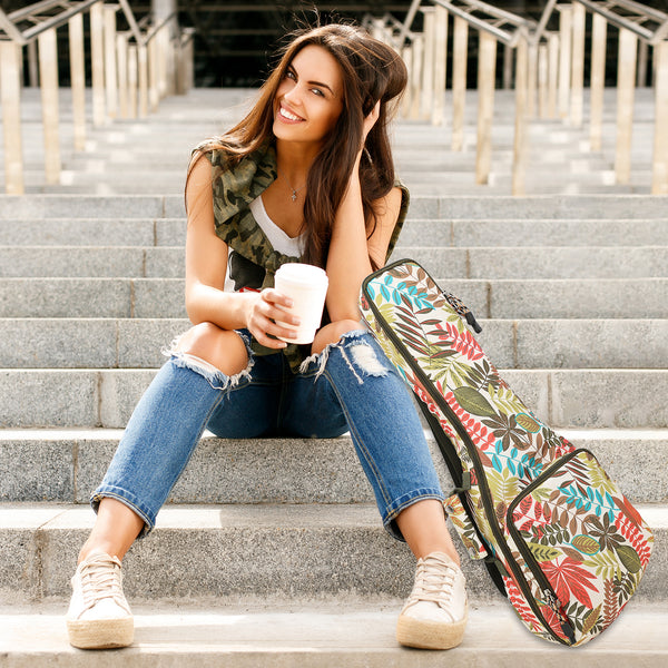 21" Soprano Summer Tropical Leaves Print Ukulele Sling Gig Bag Sling Bag (GREEN MULTI COLORS)