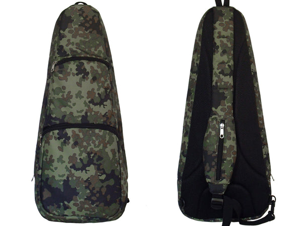 24" Concert Pattern Print Ukulele Sling Gig Bag (LIGHT GREY/ BLACK CAMOUFLAGE)
