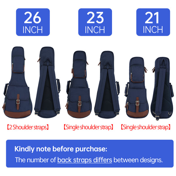 23" Concert Custom Fit 900D Polyester Ukulele Gig Bag (BLACK)