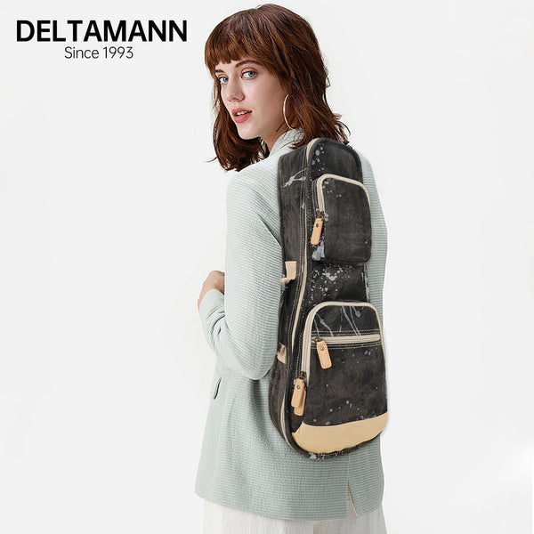 21" Soprano Splash Paint Denim Custom Fit Stylish Ukulele Gig Bag (BLACK)