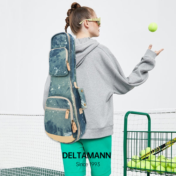 23" Concert Splash Paint Denim Custom Fit Stylish Ukulele Gig Bag (NAVY)