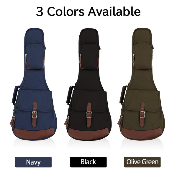 26" Tenor Custom Fit 900D Polyester Ukulele Gig Bag Backpack (OLIVE GREEN)