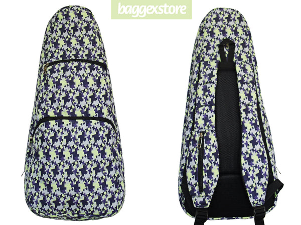 21" Soprano Pattern Print Ukulele Sling Gig Bag (BLUE / RED STARS)