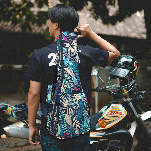 26" Tenor Summer Tropical Leaves Print Ukulele Sling Gig Bag Sling Bag (BLUE MULTI COLORS)