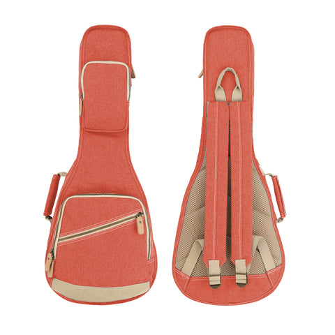 26" Tenor Custom Fit Stylish Polyester Ukulele Gig Bag Backpack (SALMON COLOR)