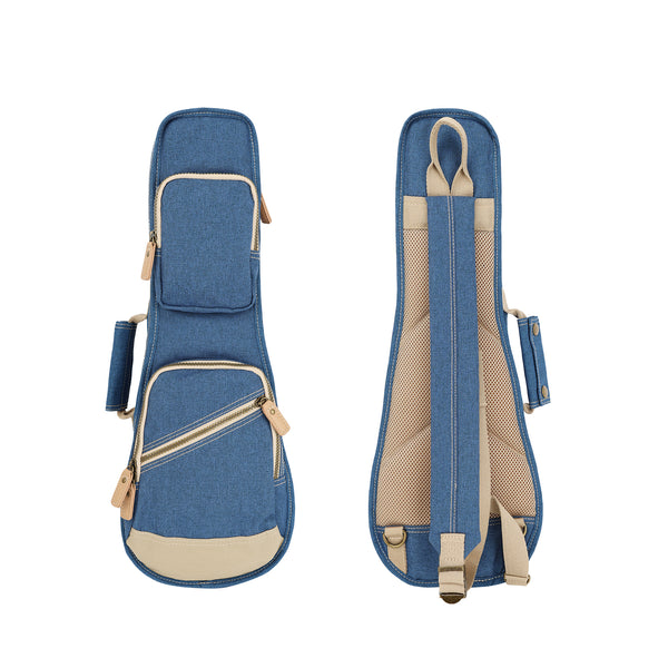 21" Soprano Custom Fit Stylish Polyester Ukulele Gig Bag (BLUE)