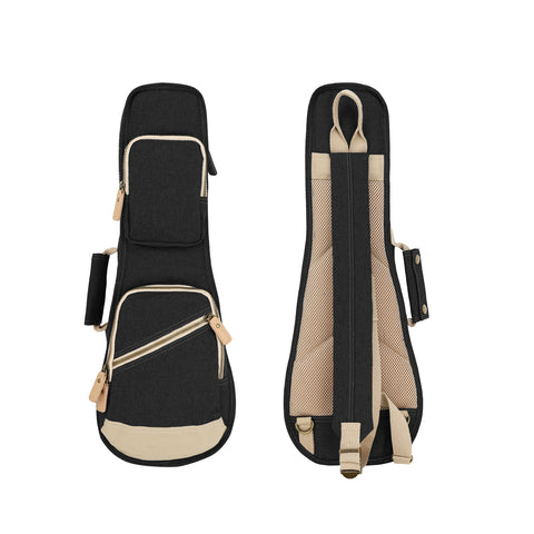 21" Soprano Custom Fit Stylish Polyester Ukulele Gig Bag (BLACK)