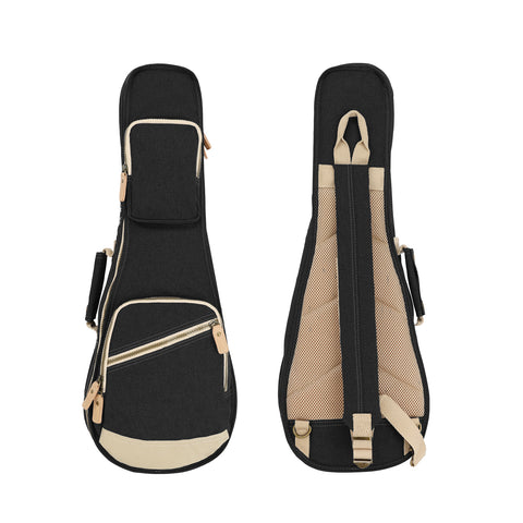 23" Concert Custom Fit Stylish Polyester Ukulele Gig Bag (BLACK)