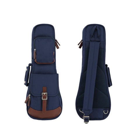 21" Soprano Custom Fit 900D Polyester Ukulele Sling Gig Bag (NAVY)