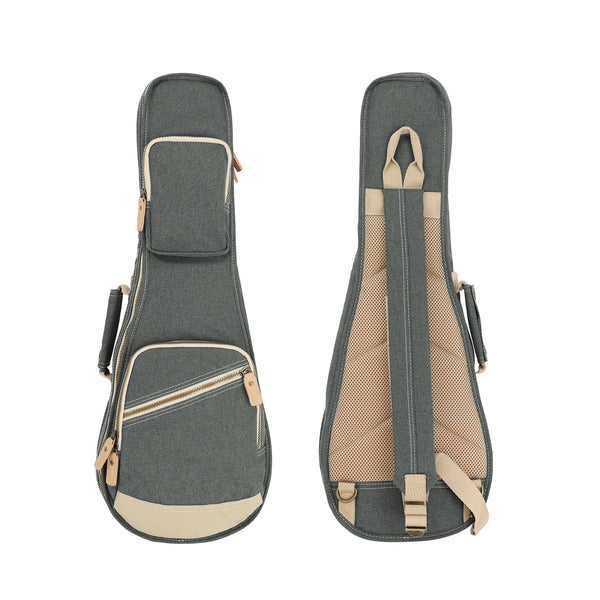 23" Concert Custom Fit Stylish Polyester Ukulele Gig Bag(CHARCOAL GRAY)