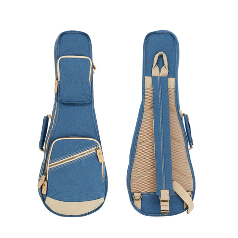 23" Concert Custom Fit Stylish Polyester Ukulele Gig Bag (BLUE)