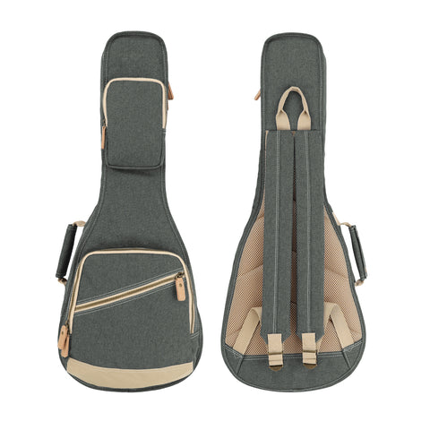 26" Tenor Custom Fit Stylish Polyester Ukulele Gig Bag Backpack (CHARCOAL GRAY)