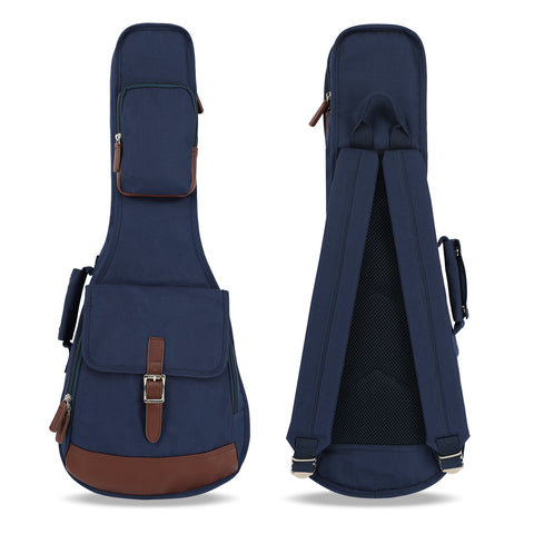 26" Tenor Custom Fit 900D Polyester Ukulele Gig Bag Backpack (NAVY)