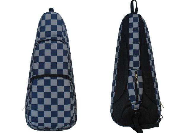 24” Concert Pattern Print Ukulele Sling Gig Bag (PURPLE CHECKER)
