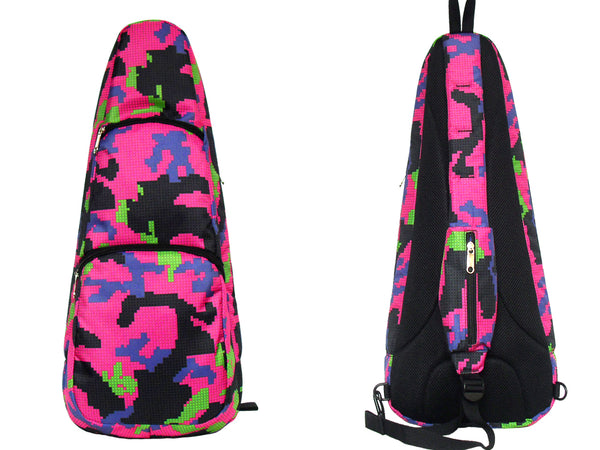 24” Concert Pattern Print Ukulele Sling Gig Bag (BLACK/ GRAY CAMOUFLAGE)