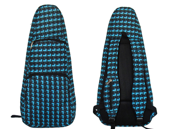 24" Concert Pattern Print Ukulele Sling Gig Bag (BLACK/ RED PATTERN)