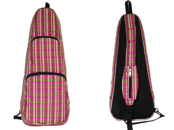 24” Concert Pattern Print Ukulele Sling Gig Bag (PURPLE CHECKER)