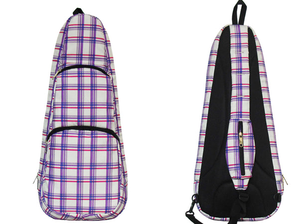 24” Concert Pattern Print Ukulele Sling Gig Bag (PURPLE CHECKER)
