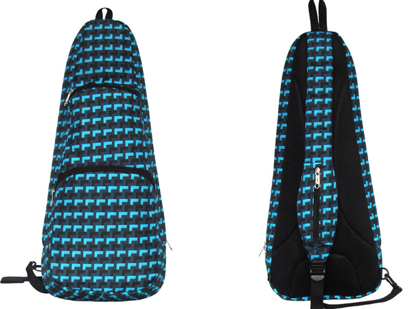 24" Concert Pattern Print Ukulele Sling Gig Bag (BLACK/ RED PATTERN)