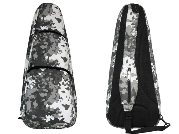 24" Concert Pattern Print Ukulele Sling Gig Bag (LIGHT GREY/ BLACK CAMOUFLAGE)