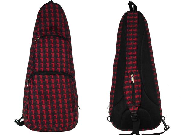 24" Concert Pattern Print Ukulele Sling Gig Bag (DARK GRAY/ LIGHT BLUE PATTERN)