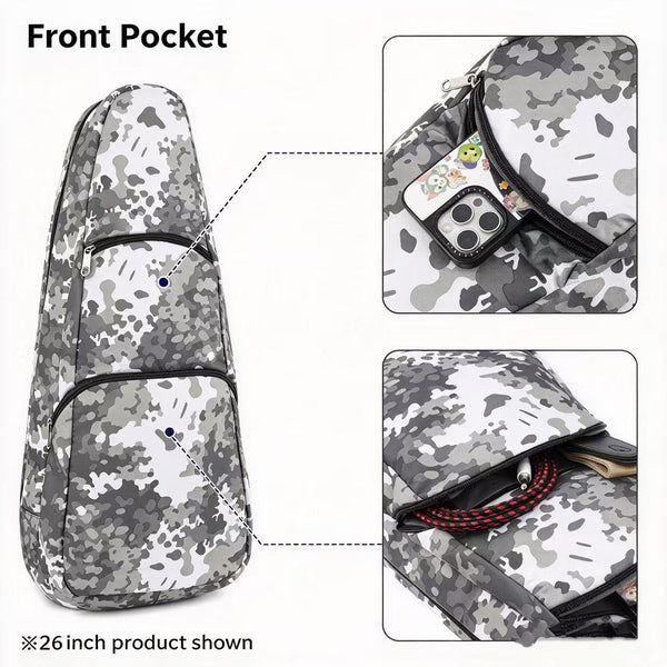 24” Concert Pattern Print Ukulele Sling Gig Bag (BLACK/ PINK CAMOUFLAGE)