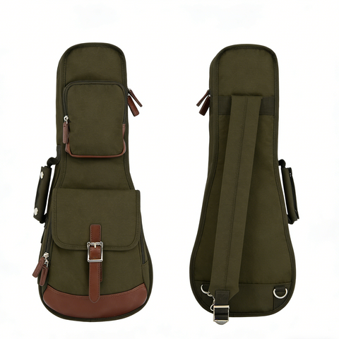 21" Soprano Custom Fit 900D Polyester Ukulele Sling Gig Bag (OLIVE GREEN)