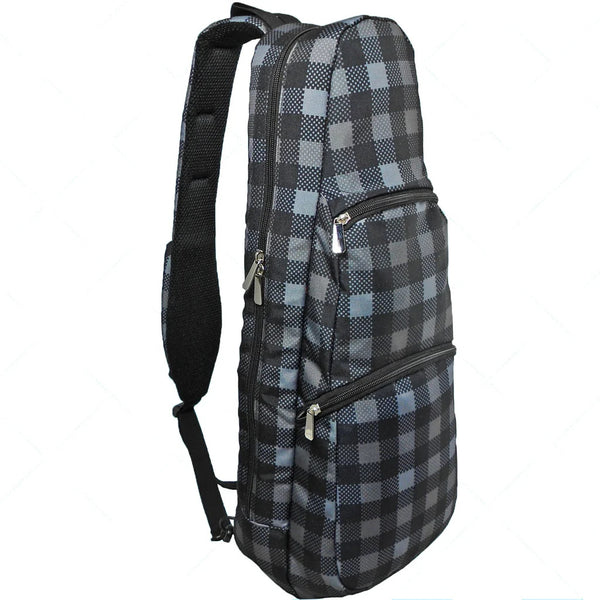 24” Concert Pattern Print Ukulele Sling Gig Bag (PURPLE CHECKER)