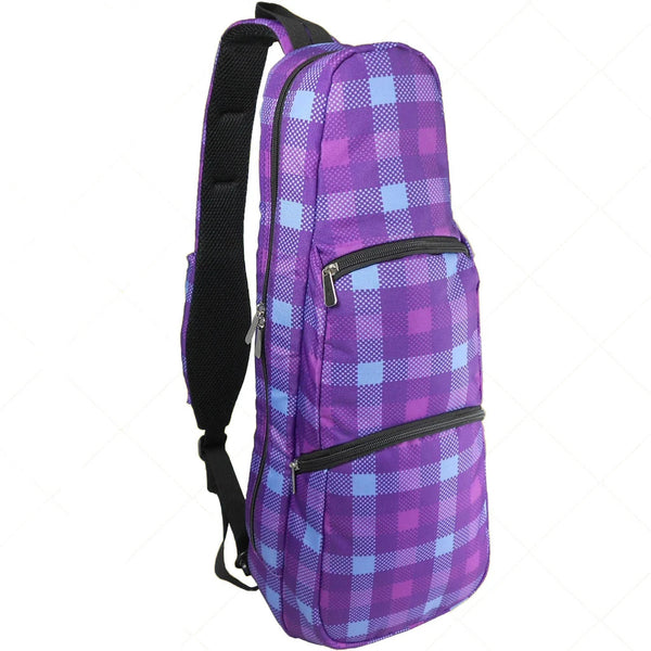 24” Concert Pattern Print Ukulele Sling Gig Bag (GRAY CHECKER)