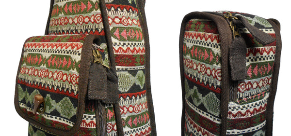 21" Soprano Bohemia Pattern Tribal Fabric Ukulele Gig Bag (GREEN MULTI COLORS)