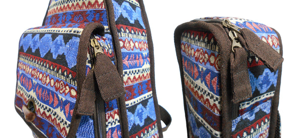 21" Soprano Bohemia Pattern Tribal Fabric Ukulele Gig Bag (BLUE MULTI COLORS)