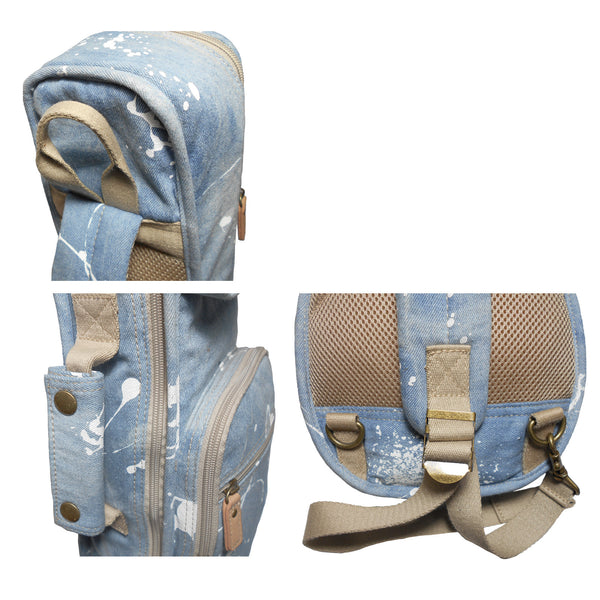 21" Soprano Splash Paint Denim Custom Fit Stylish Ukulele Gig Bag (LIGHT BLUE)