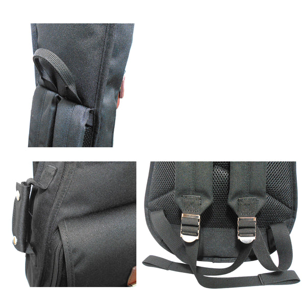 26" Tenor Custom Fit 900D Polyester Ukulele Gig Bag Backpack (BLACK)