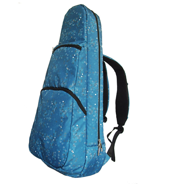 26" Tenor Pattern Print Ukulele Gig Bag Backpack (BLUE / COLORFUL CIRCLES)