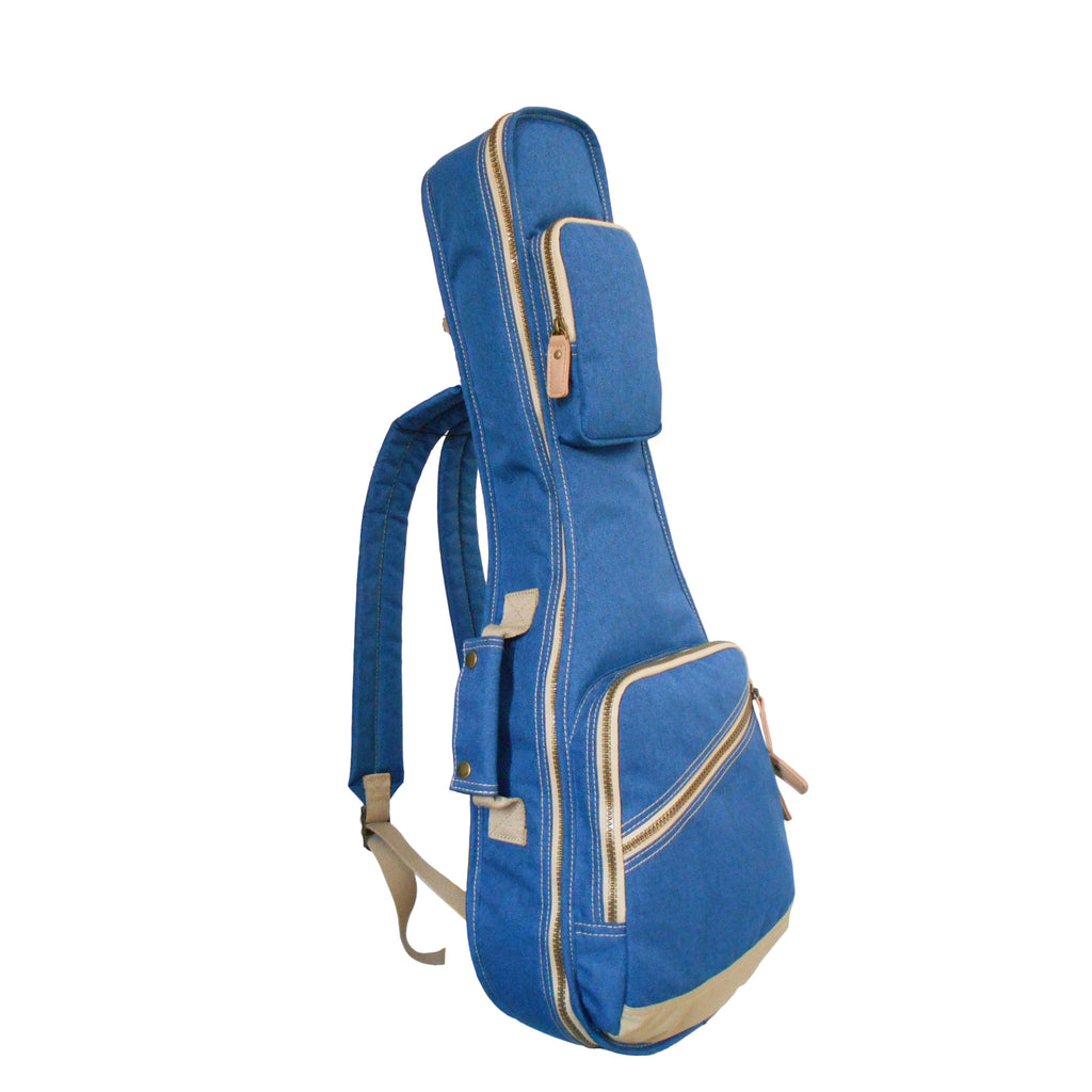 26" Tenor Custom Fit Stylish Polyester Ukulele Gig Bag Backpack (BLUE)
