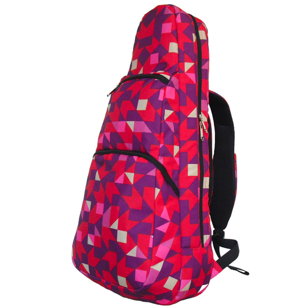 26" Tenor Pattern Print Ukulele Gig Bag Backpack (PURPLE / RED SWALLOW TAILS)