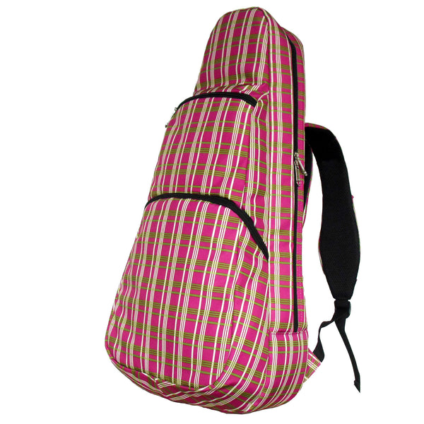 26" Tenor Pattern Print Ukulele Gig Bag Backpack (RED / WHITE CHECKER)