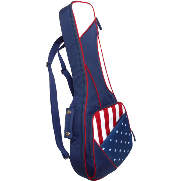26" Tenor American Patriotic US Flag Ukulele Gig Bag Bkacpack (NAVY)