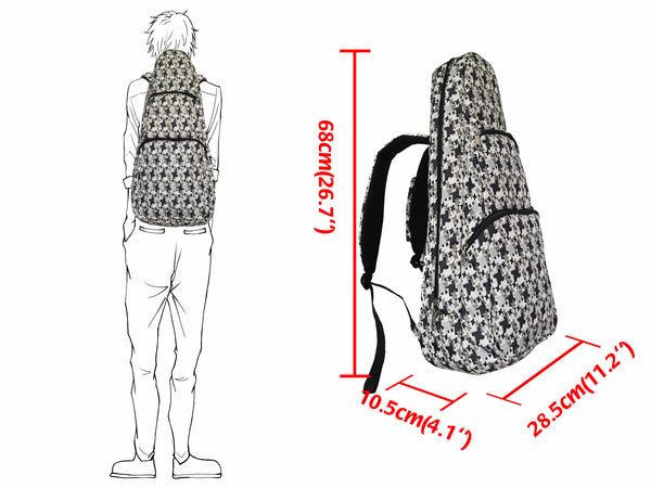 26" Tenor Pattern Print Ukulele Gig Bag Backpack (BEIGE / BROWN STARS)