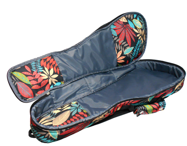 26" Tenor Summer Tropical Leaves Print Ukulele Sling Gig Bag Sling Bag (RED MULTI COLORS)