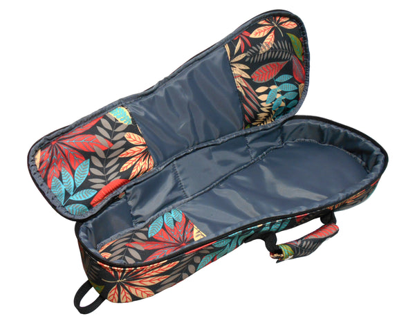 21" Soprano Summer Tropical Leaves Print Ukulele Sling Gig Bag Sling Bag (RED MULTI COLORS)