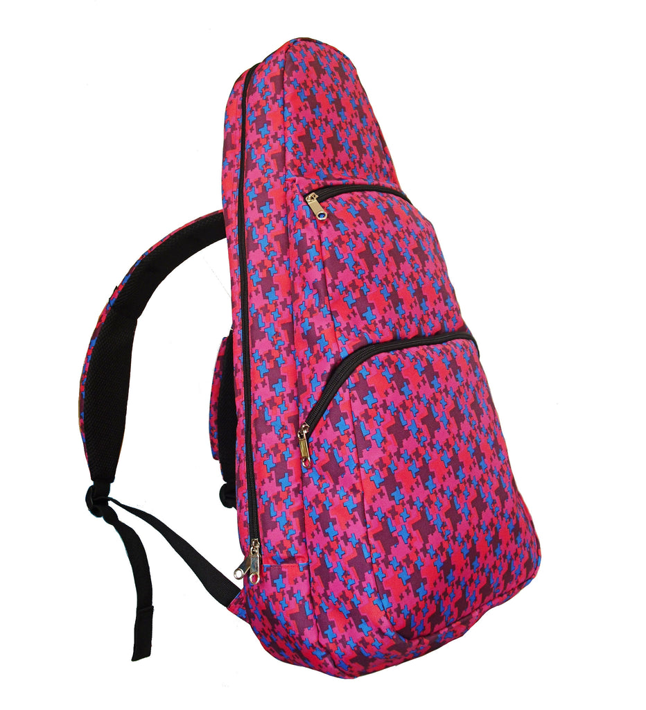 26" Tenor Pattern Print Ukulele Gig Bag Backpack (RED / BLUE STARS)