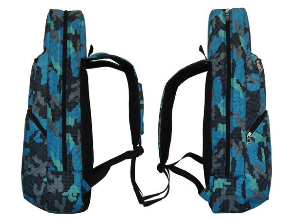 26" Tenor Pattern Print Ukulele Gig Bag Backpack (GRAY / LIGHT BLUE CAMOUFLAGE)