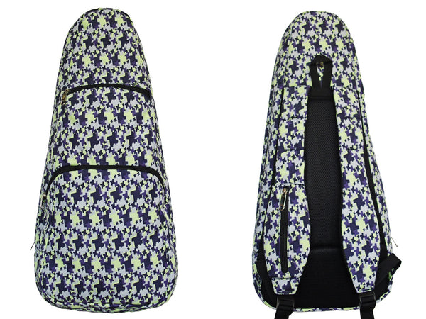 26" Tenor Pattern Print Ukulele Gig Bag Backpack (BLUE / GREEN STARS)