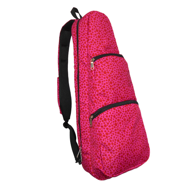 24” Concert Pattern Print Ukulele Sling Gig Bag (Pink Leopard)
