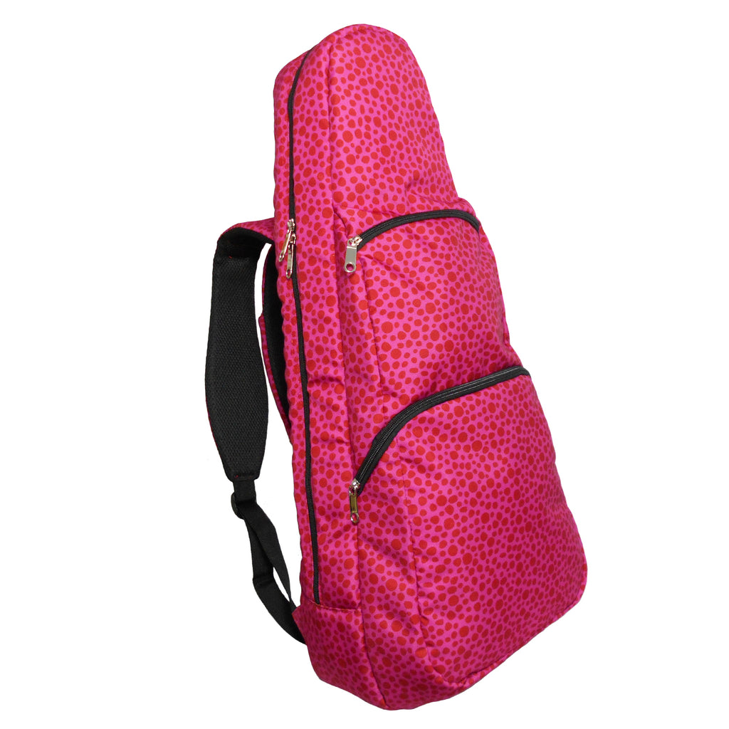 26" Tenor Pattern Print Ukulele Gig Bag Backpack (Pink Leopard)